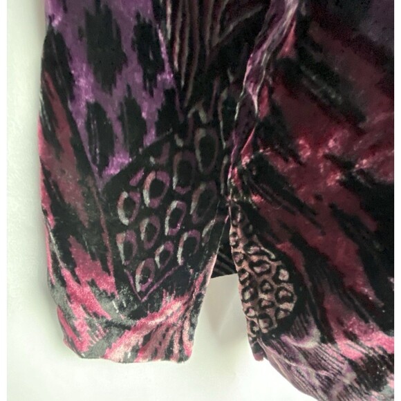 Bob Mackie Wearable Velvet Blouse Womens 2X Mixed Animal Print Button Up Dressy - Picture 7 of 13